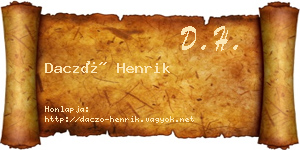 Daczó Henrik névjegykártya